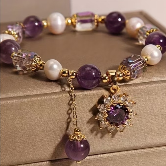 Jewelry - Natural amethyst bead bracelet
